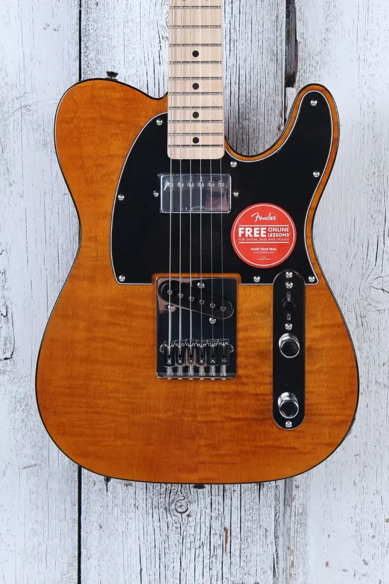 Fender Squier Affinity Telecaster FMT SH Electric Guitar Flame Maple Top Mocha