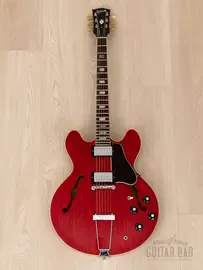 Электрогитара полуакустическая Gibson ES-335 TDC Vintage Cherry w/ T Tops, Case 1968