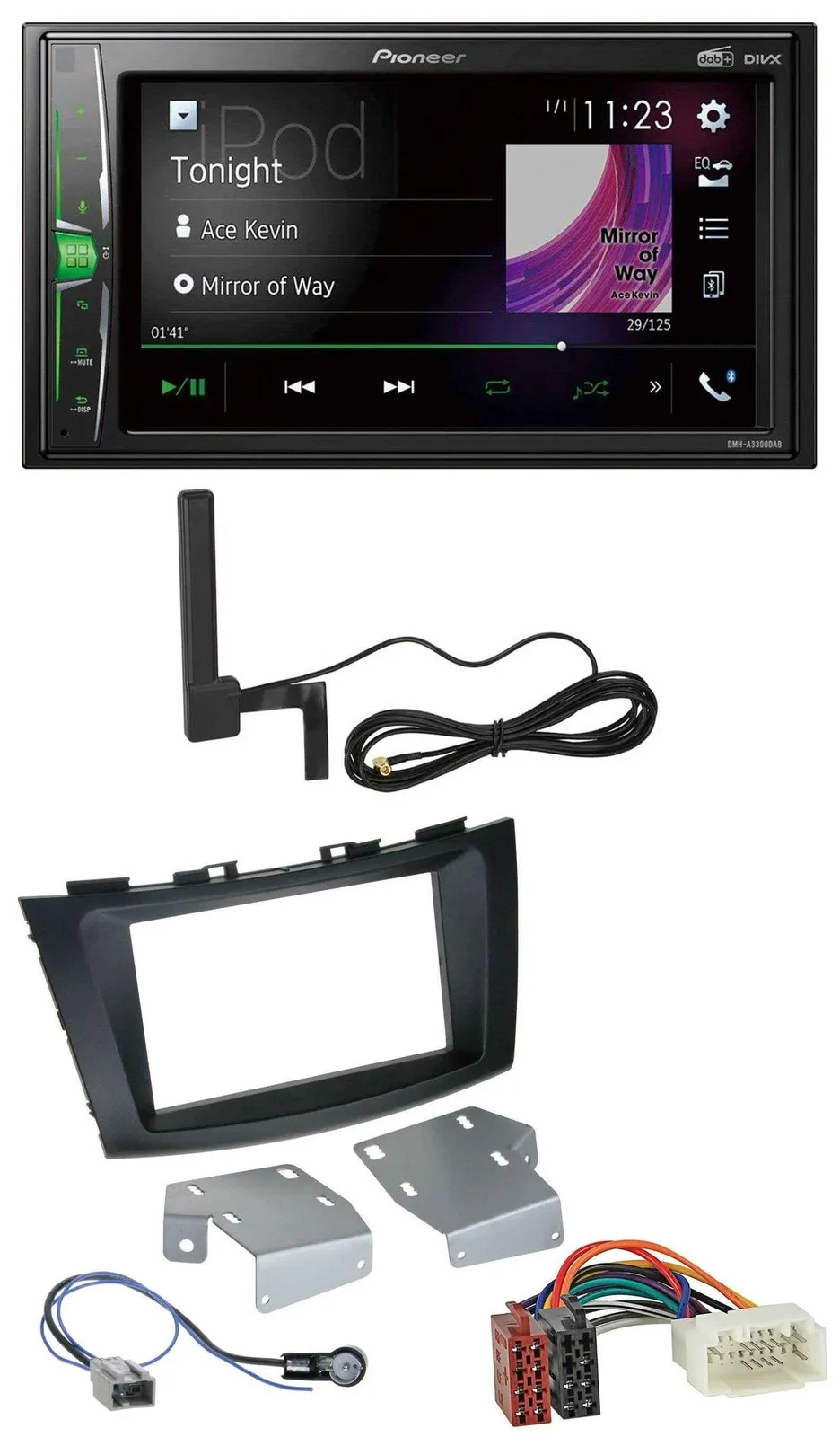 Pioneer MP3 DAB AUX 2DIN Bluetooth Autoradio für Suzuki Swift (ab 2010)