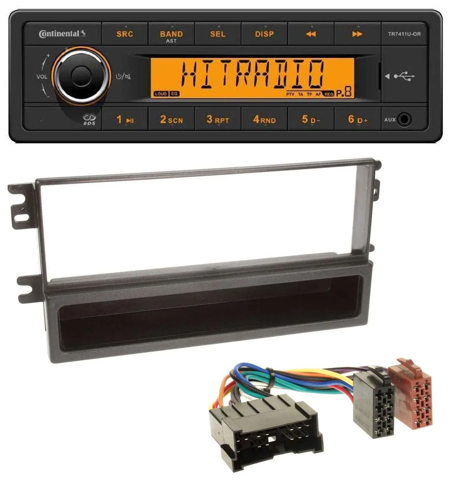 Continental 1DIN USB AUX MP3 Autoradio für Kia Shuma 2, Sephia II, Mentor