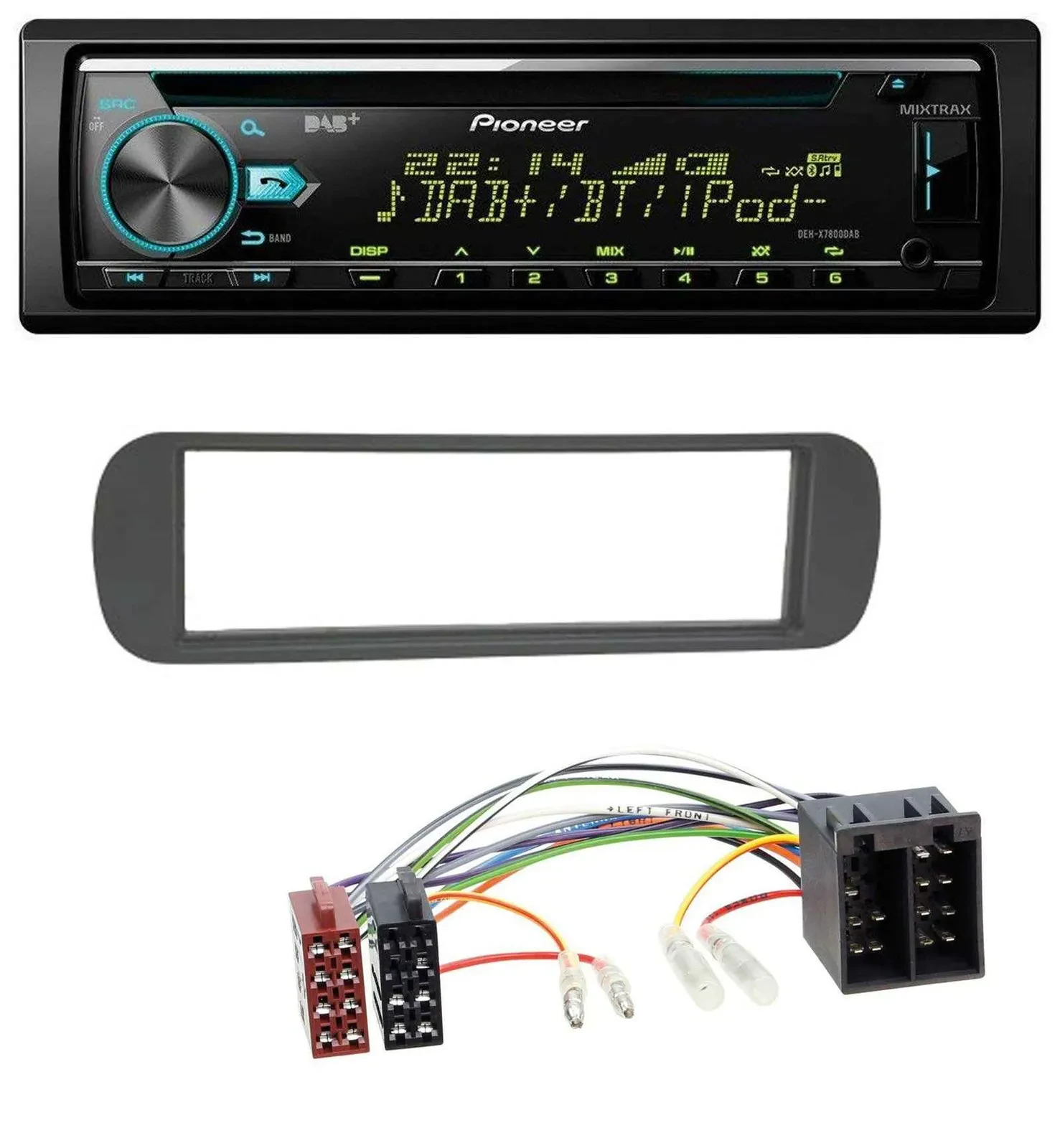 Pioneer DAB MP3 CD USB Bluetooth Autoradio für Lancia Y (1996-2004) - schwarz