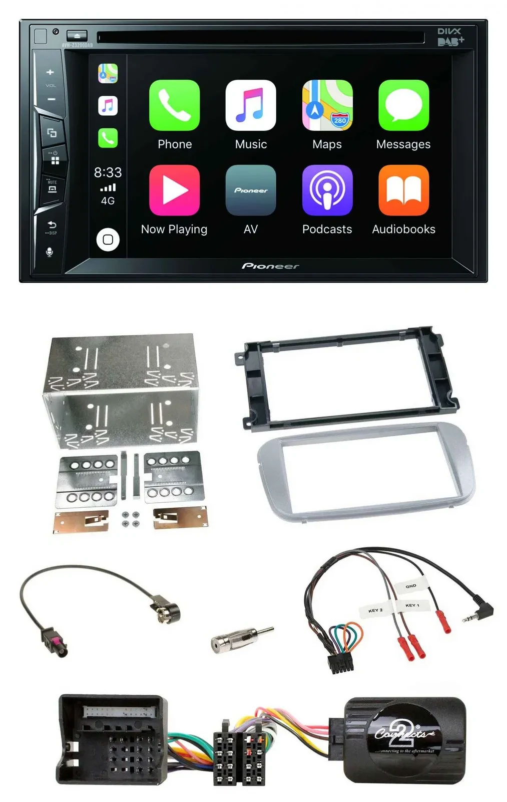 Автомагнитола Pioneer 2DIN USB DVD Bluetooth DAB для Ford Galaxy/C-Max/Focus