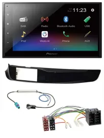 Pioneer USB Bluetooth DAB 2DIN MP3 Autoradio für Alfa Giulietta schwarz glänzend