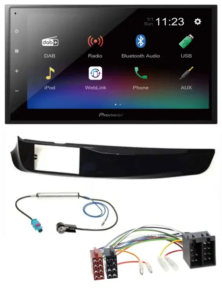 Pioneer USB Bluetooth DAB 2DIN MP3 Autoradio für Alfa Giulietta schwarz glänzend