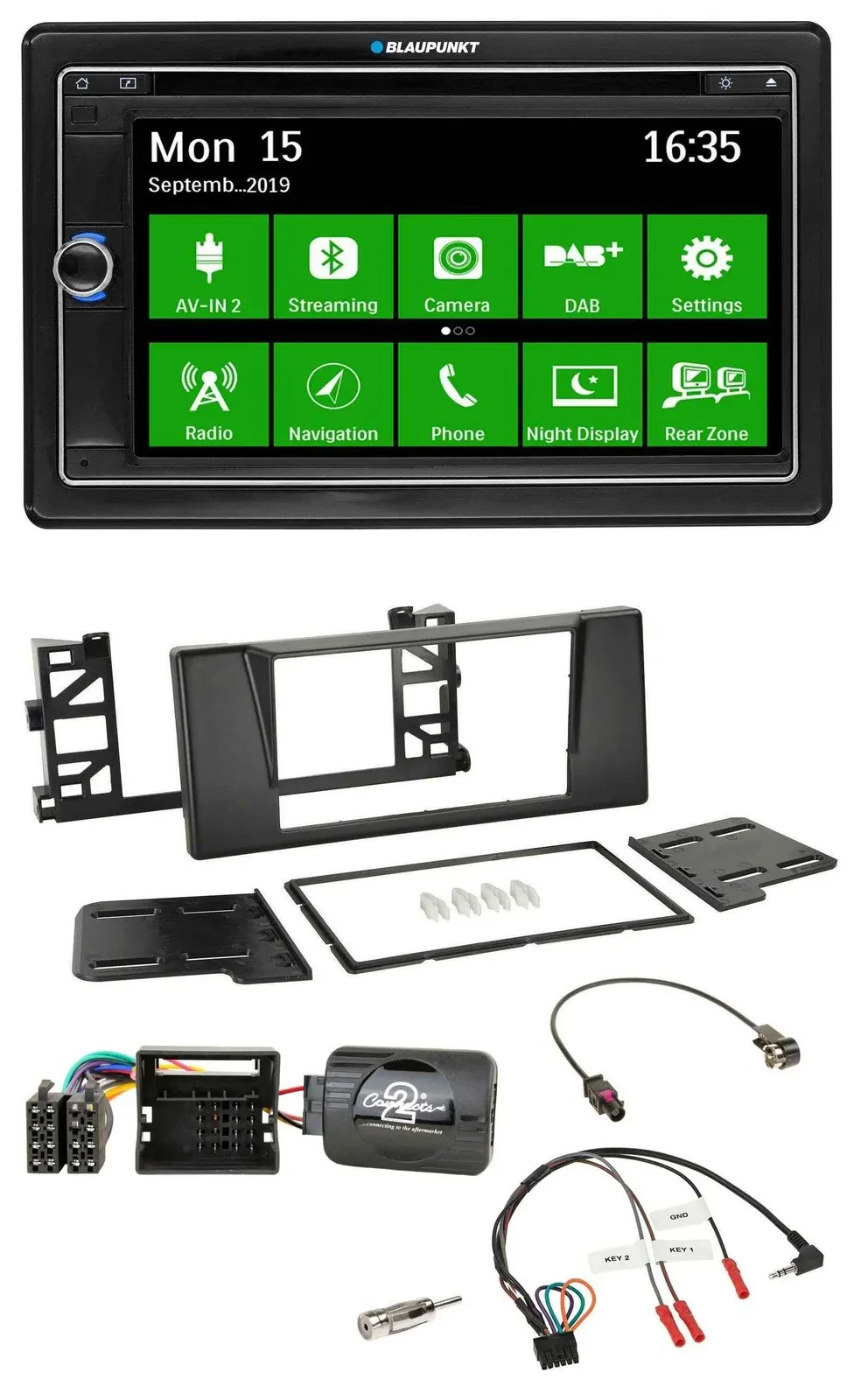 Blaupunkt Bluetooth 2DIN Lenkrad DAB USB TMC Navigation für BMW 5er E39 01-03 Qu