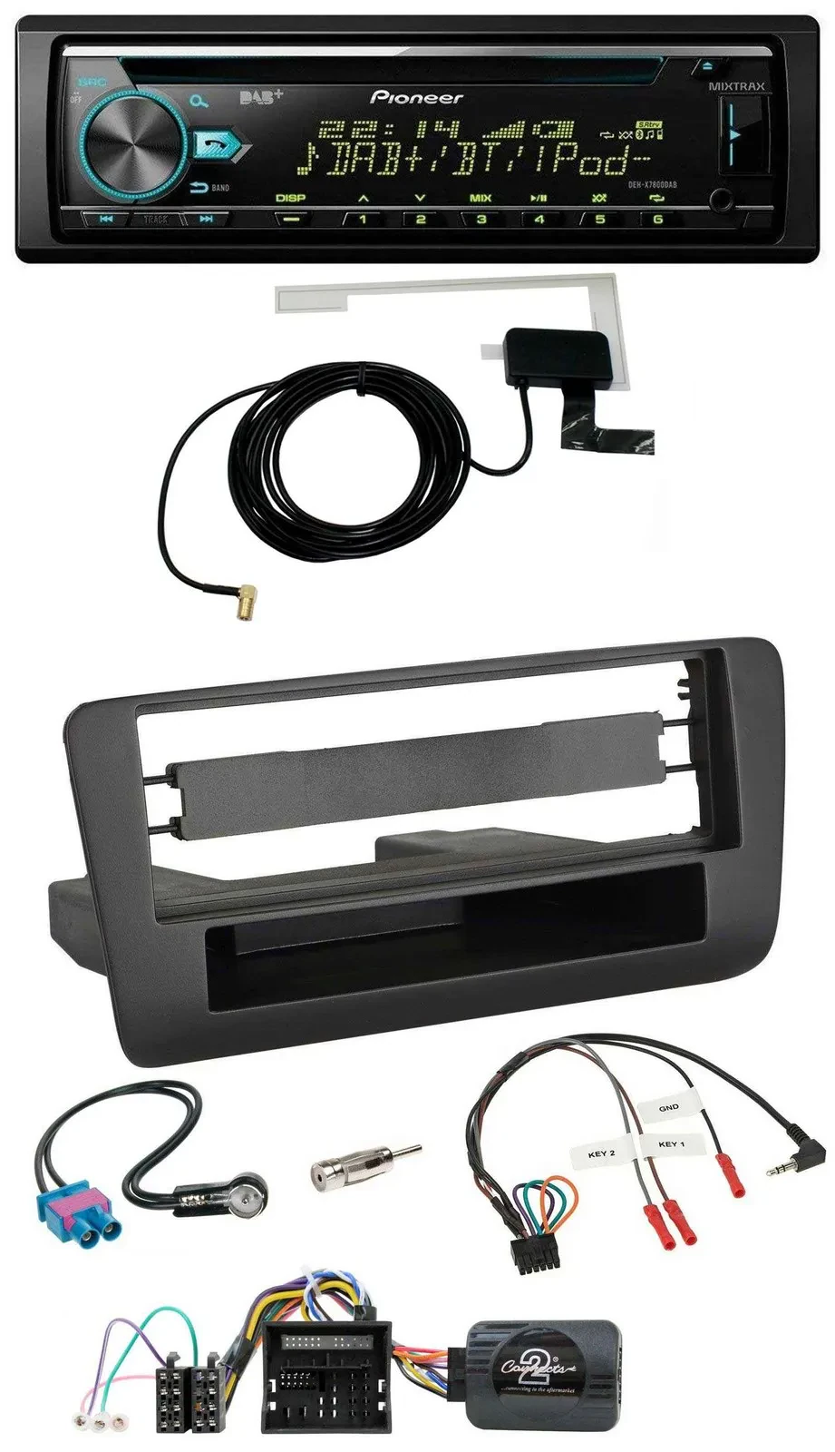 Pioneer MP3 Lenkrad CD USB DAB Autoradio für Audi A1 (ab 2010)