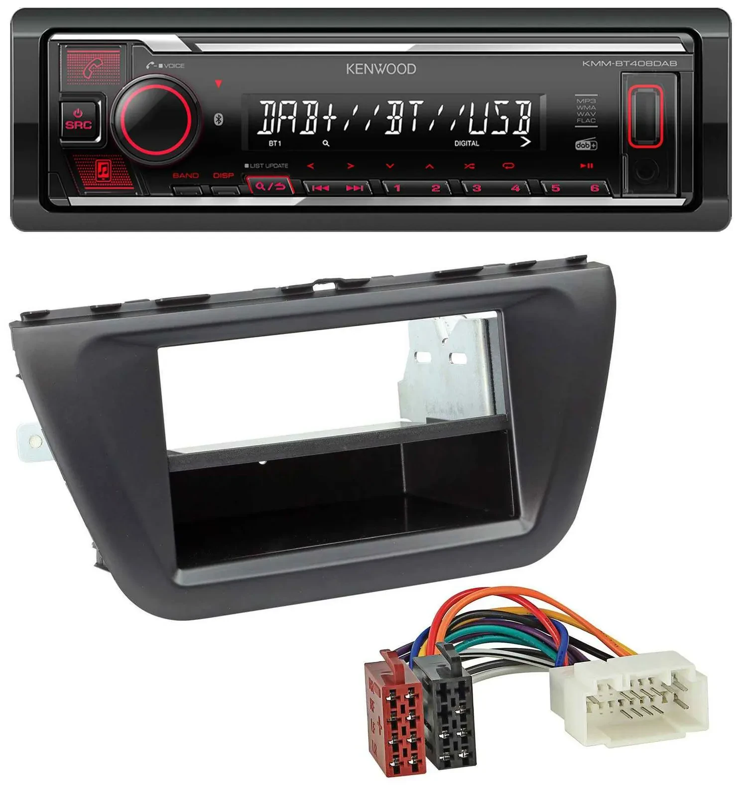 Kenwood MP3 Bluetooth USB DAB Autoradio für Suzuki SX4 S-Cross (JY ab 2013)