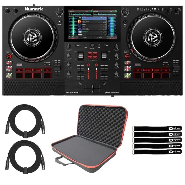 DJ-контроллер с джогом Numark MIXSTREAM PRO+ Black с аксессуарами