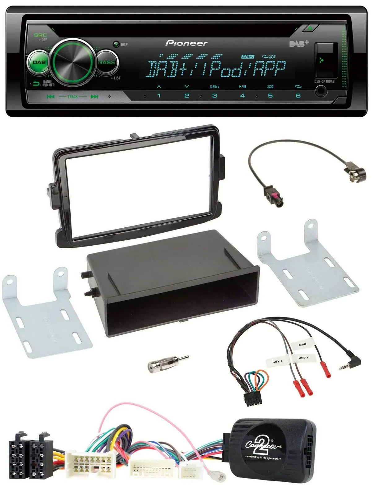 Автомагнитола для Dacia Dokker/Lodgy/Sandero (с 2012) Pioneer USB MP3 DAB CD с поддержкой управления на руле