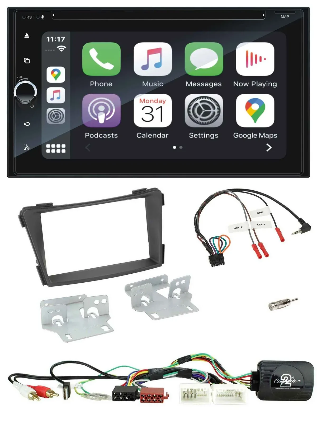 Blaupunkt DAB USB Bluetooth Lenkrad 2DIN TMC Navigation für Hyundai i40 11-19 AU
