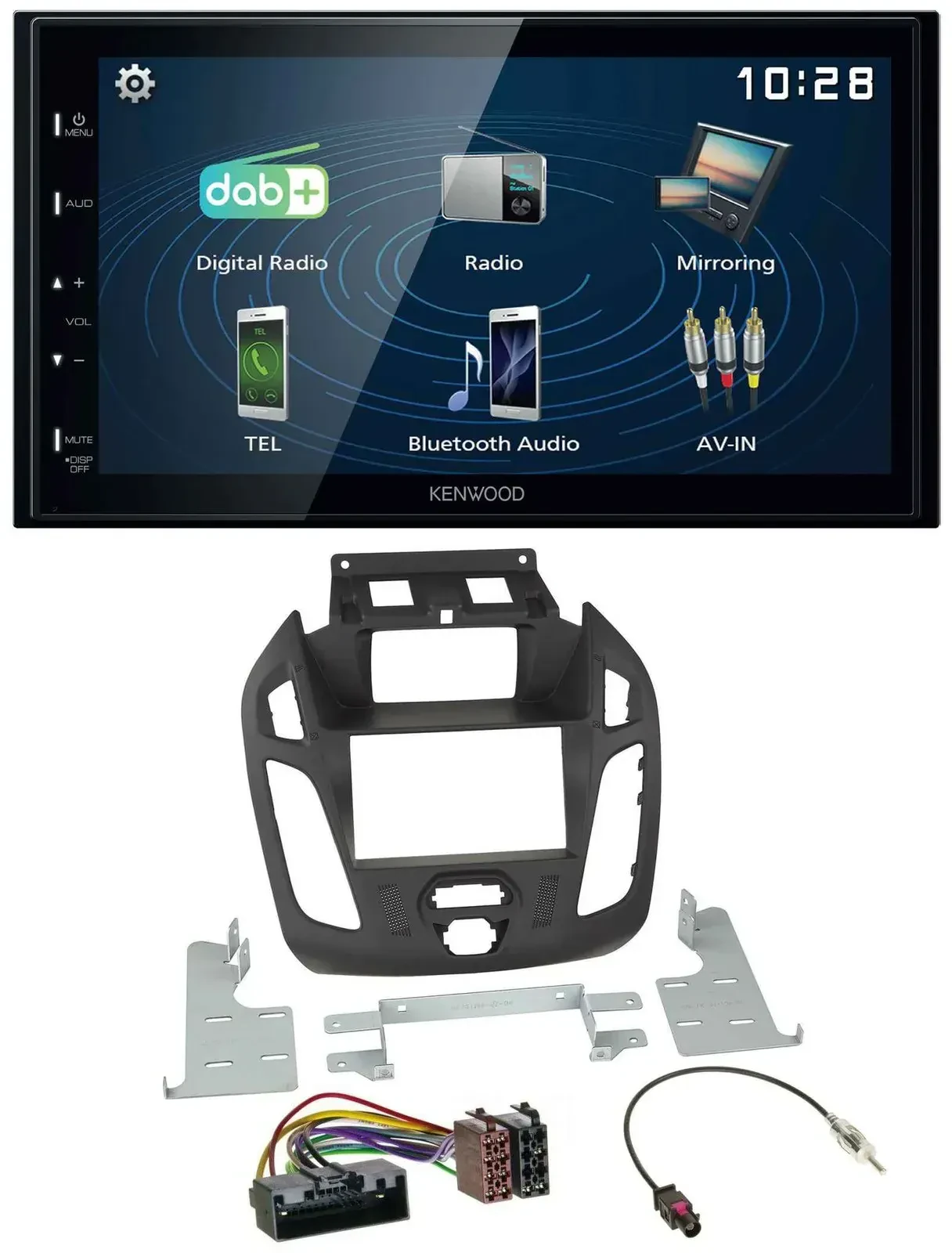 Автомагнитола для Ford Transit 2012–2018 Kenwood 2DIN Bluetooth, USB, DAB, с дисплеем