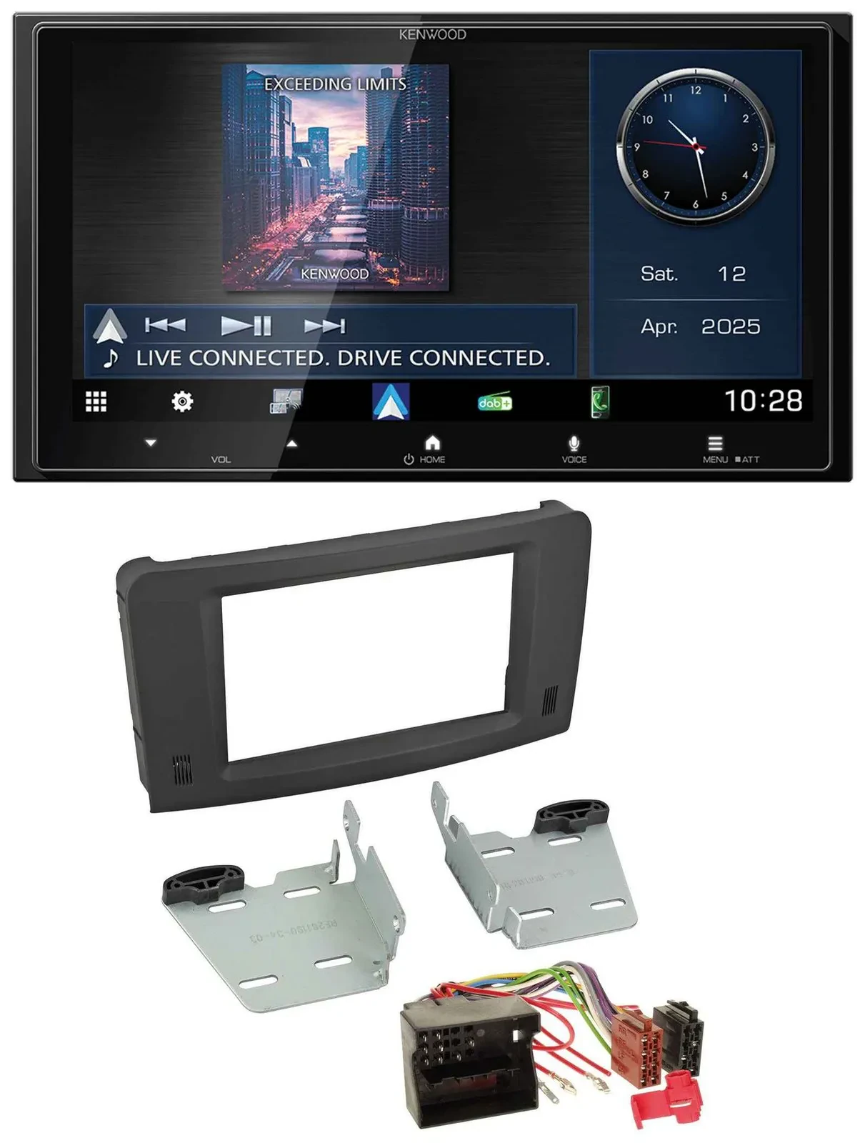 Kenwood Bluetooth 2DIN USB DAB MP3 Autoradio für Mercedes M-Klasse W164 05-11