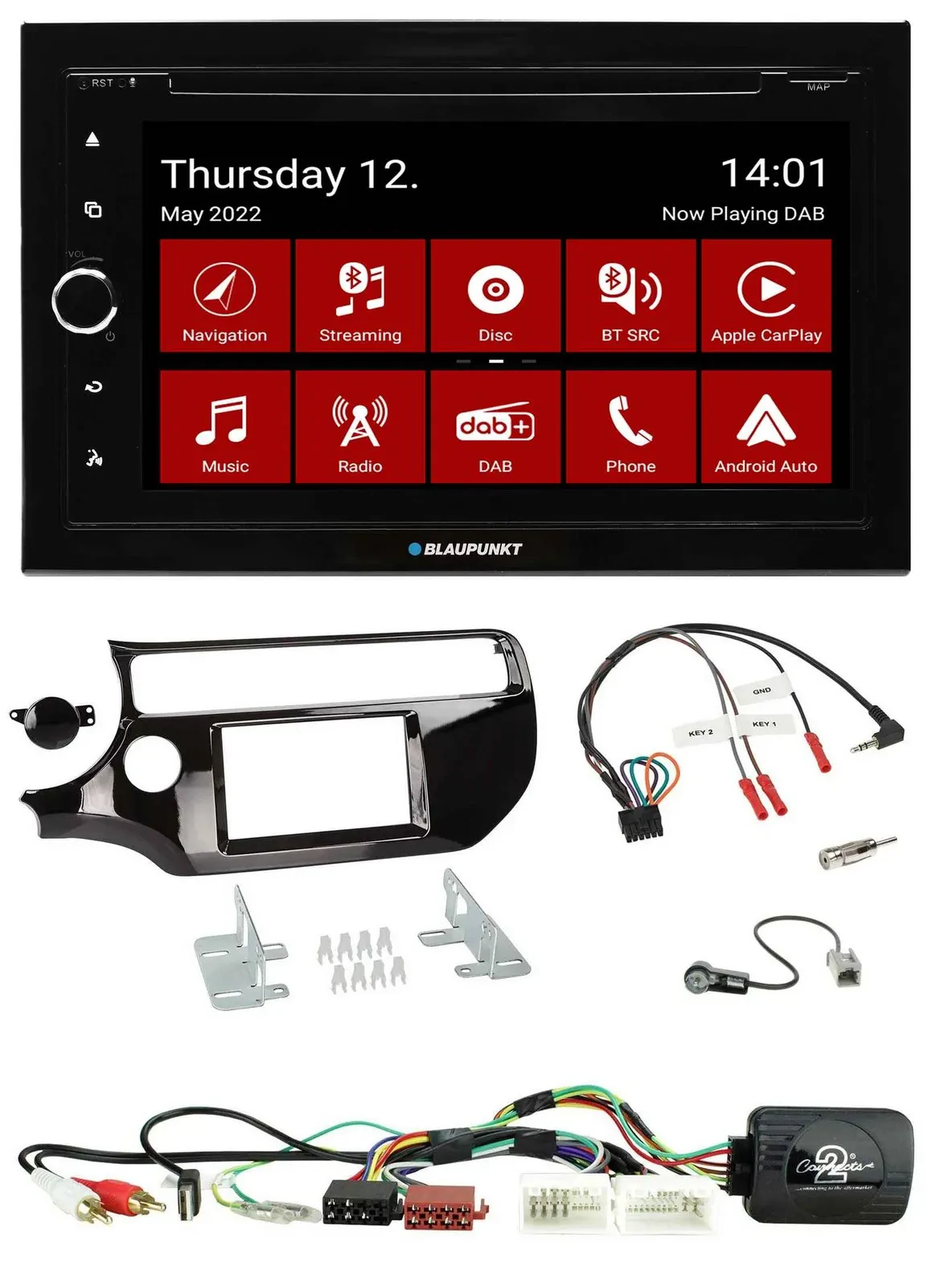 Автомагнитола для Kia Rio UB (с 2015) Blaupunkt 2-DIN Bluetooth USB DAB TMC с навигацией