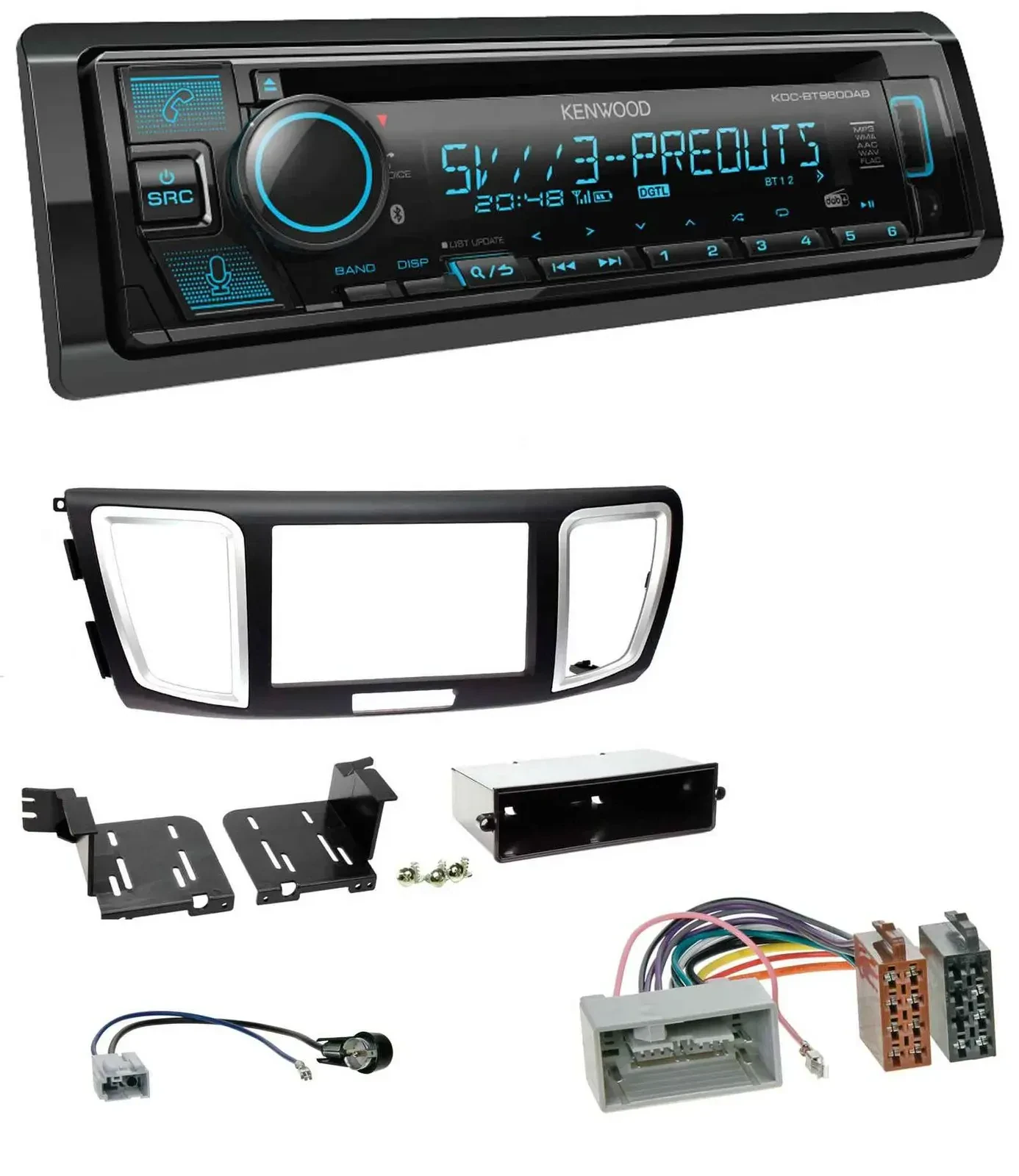 Автомагнитола для Honda Accord (с 2011) Kenwood Bluetooth USB CD MP3 DAB