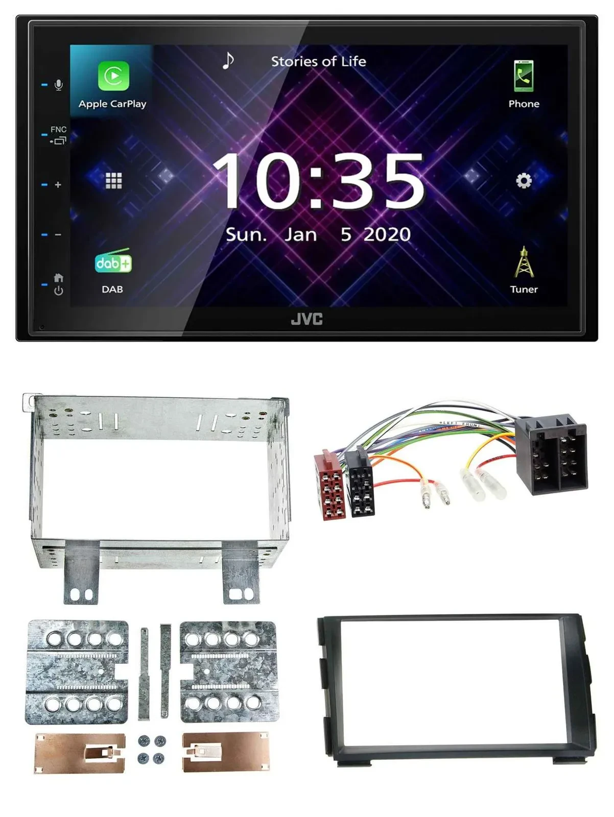 Автомагнитола JVC 2-DIN DAB, Bluetooth, USB, MP3 для Kia Ceed 2009–2012 и proCeed 2011–2013