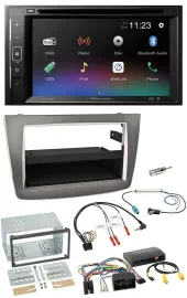 Автомагнитола Pioneer 2-DIN Bluetooth DAB DVD USB для Alfa Romeo Mito, серебристая