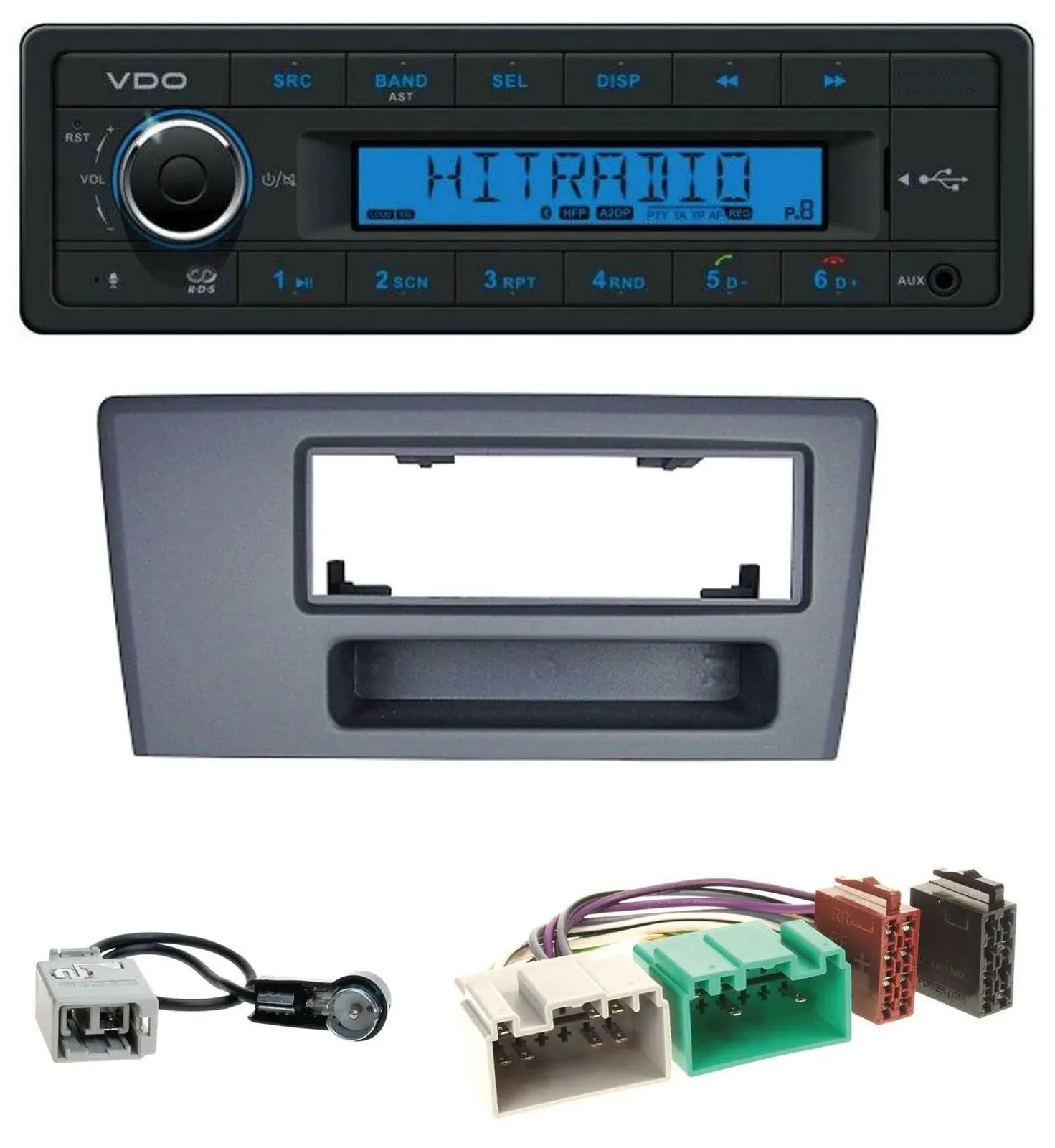 VDO AUX Bluetooth USB MP3 Autoradio für Volvo S60 S70 C70 V70 00-03 dunkelgrau