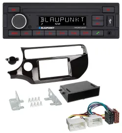 Blaupunkt USB AUX Bluetooth MP3 Autoradio für Kia Rio UB ab 2015 piano-schwarz