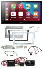 Автомагнитола для Opel Corsa D Pioneer 2DIN DAB Bluetooth USB матовый хром (с 2009), поддержка кнопок на руле