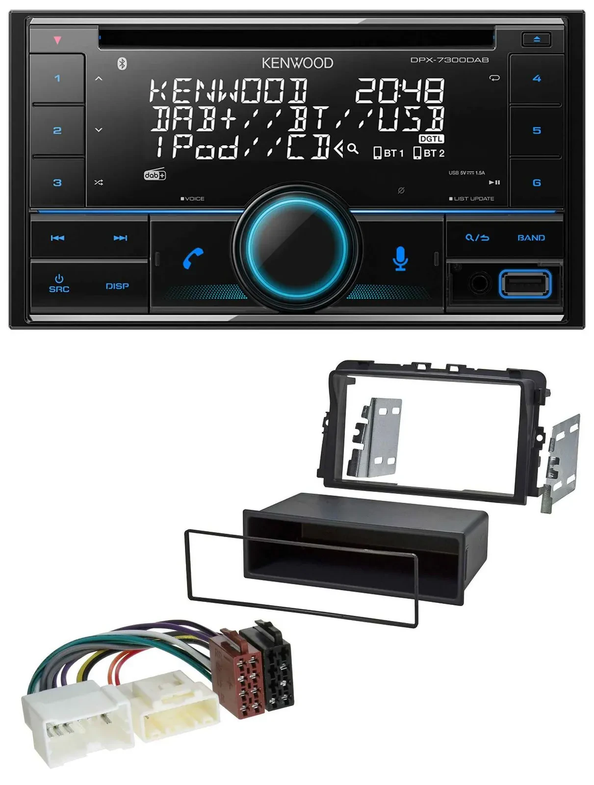 Kenwood CD 2DIN DAB USB MP3 Bluetooth Autoradio für Opel Vivaro (2011-2015)