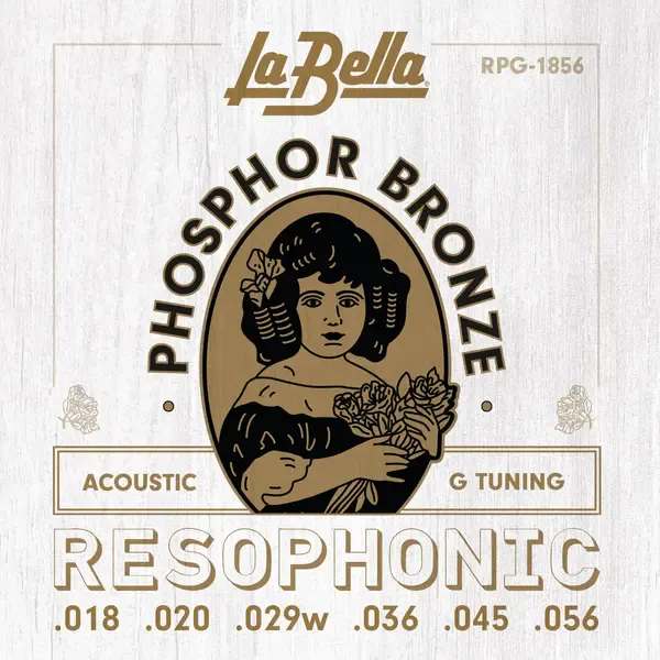 Струны для резонаторной гитары La Bella RPG-1856 Resophonic Phosphor Bronze 18-56