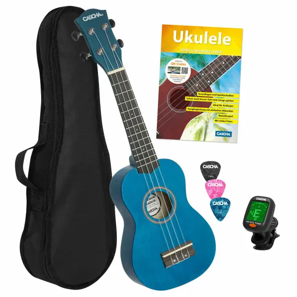 CASCHA HH 3971 Multiling. Sopran Ukulele Set blau
