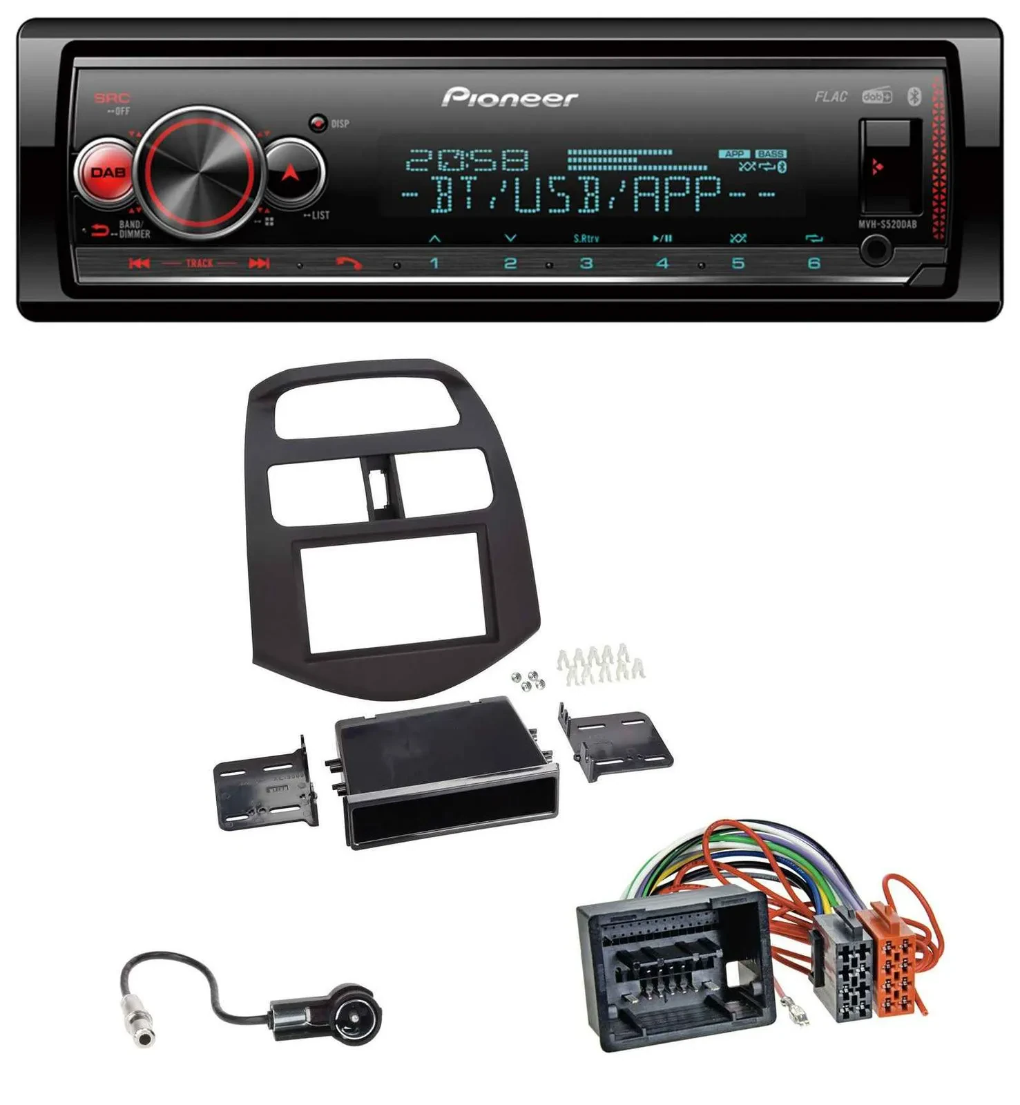 Автомагнитола Pioneer Bluetooth USB MP3 DAB для Chevrolet Spark (с 2013)