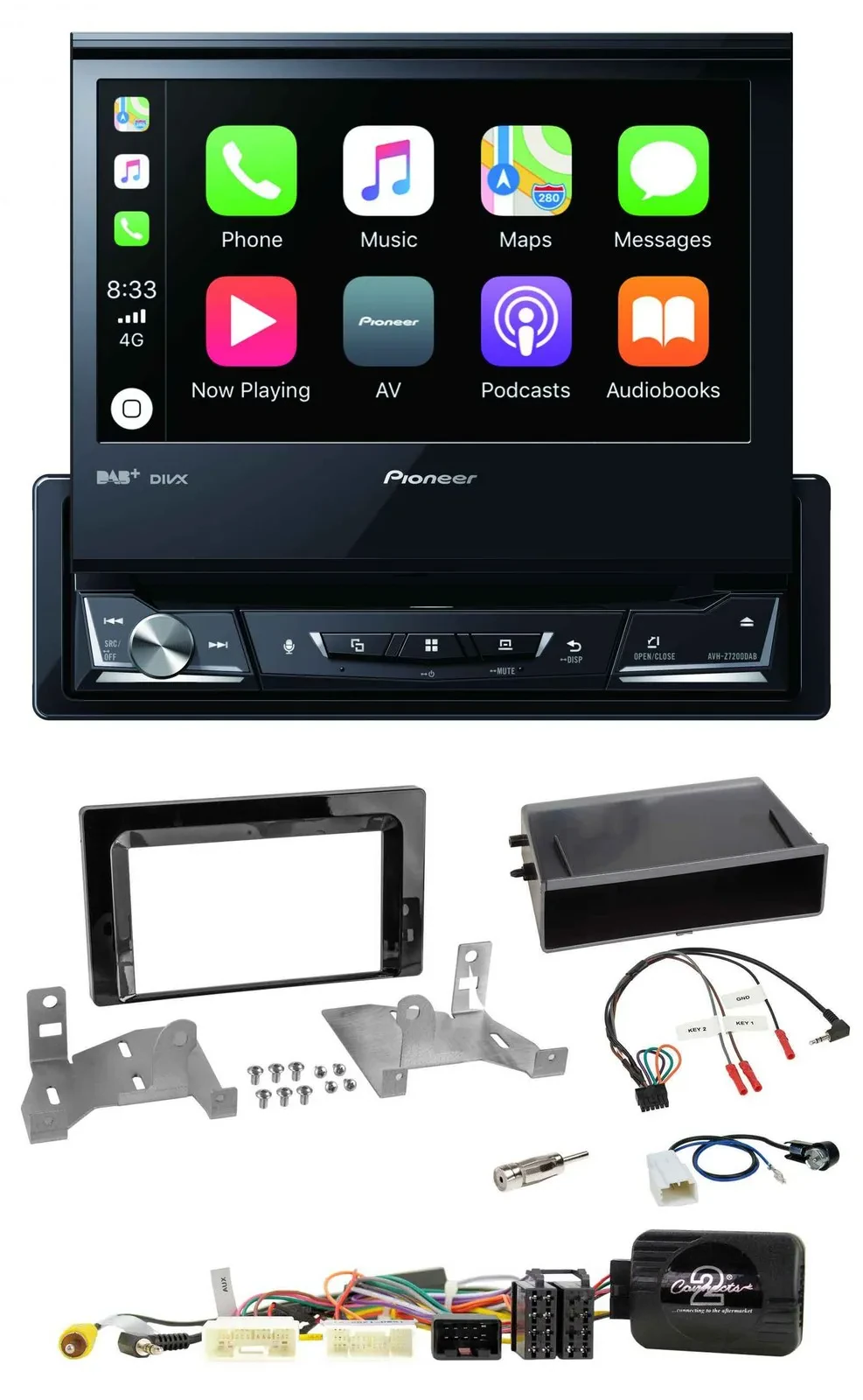 Pioneer DVD Bluetooth DAB USB Lenkrad Autoradio für Toyota Aygo ab 2022 AB7 Klav