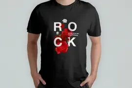 Футболка Popmerch WBXXL112 "Rock Flowers" черная, женская, размер XXL