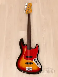 Бас-гитара Fender Jazz Bass Fretless 1962 Vintage Reissue JB62-60FL JJ Sunburst w/gigbag Japan 1989