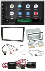 Kenwood DAB Bluetooth USB Lenkrad 2DIN Autoradio für Opel Corsa D Klavierlack 09