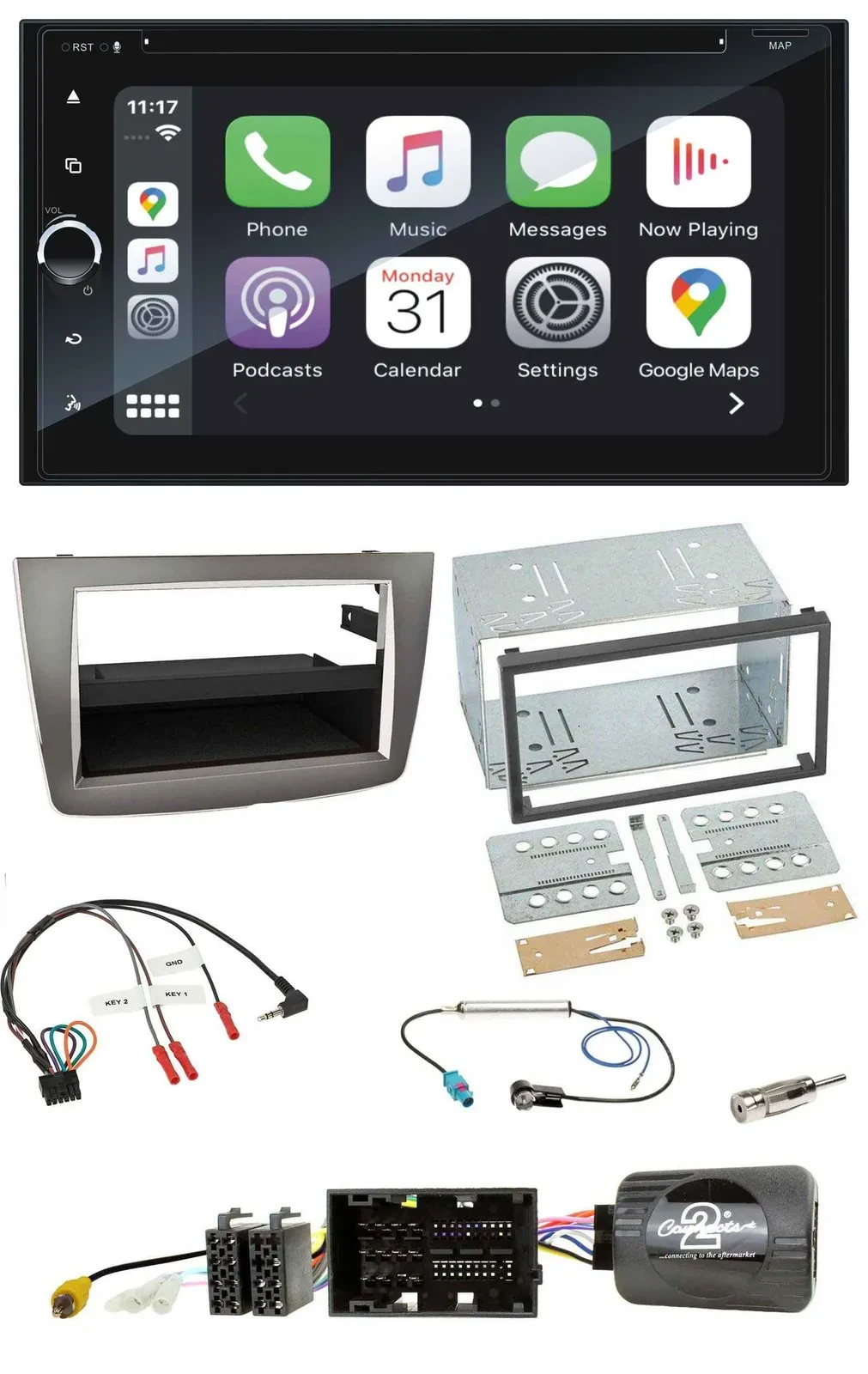 Blaupunkt DAB Lenkrad TMC Bluetooth USB 2DIN Navigation für Alfa Romeo Mito 2014
