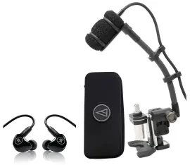 Микрофон для инструментов Audio-Technica ATM350D с гусаком и креплением, с in-ear мониторами (набор)