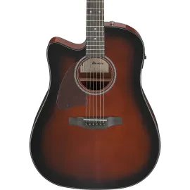 Ibanez AAD51LCE Left-Handed A/E Guitar, Solid Spruce Top, Dark Violin Sunburst