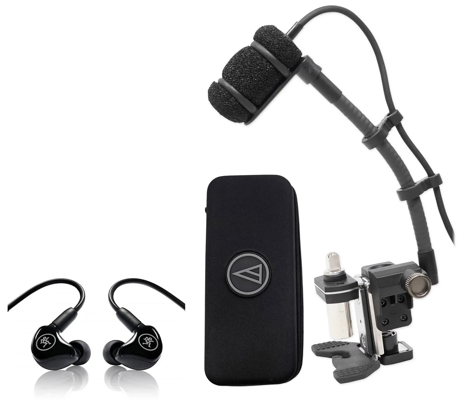 Микрофон для инструментов Audio-Technica ATM350D с гусаком и креплением, с in-ear мониторами (набор)