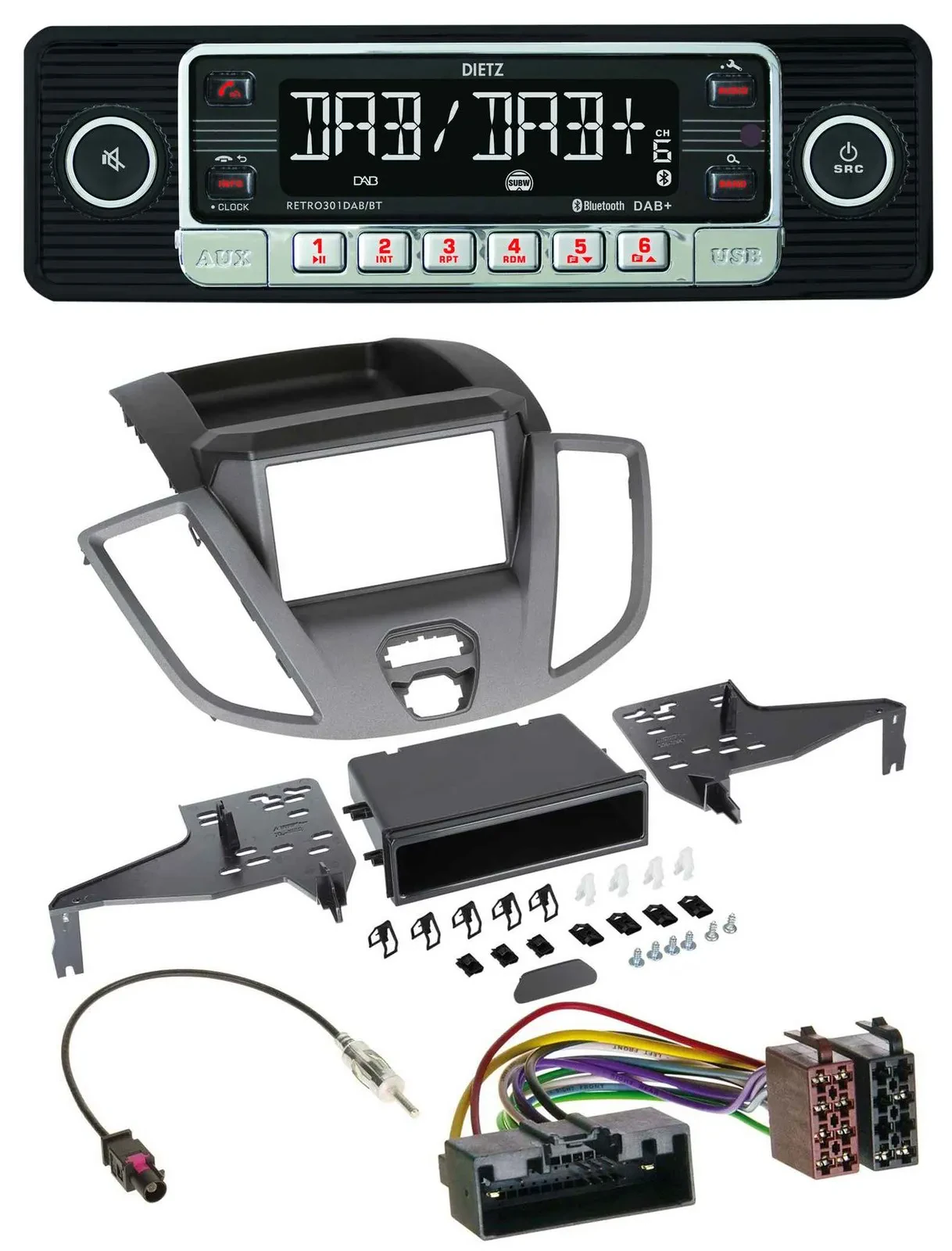 Dietz USB DAB MP3 Bluetooth Autoradio für Ford Transit V363 (2014-2018)