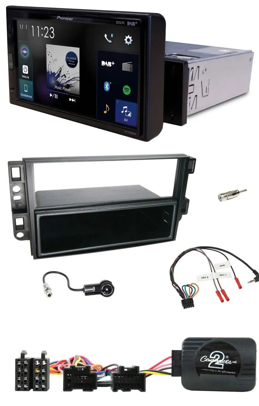Pioneer DAB Lenkrad Bluetooth USB Autoradio für Chevrolet Aveo Captiva 2006-2011