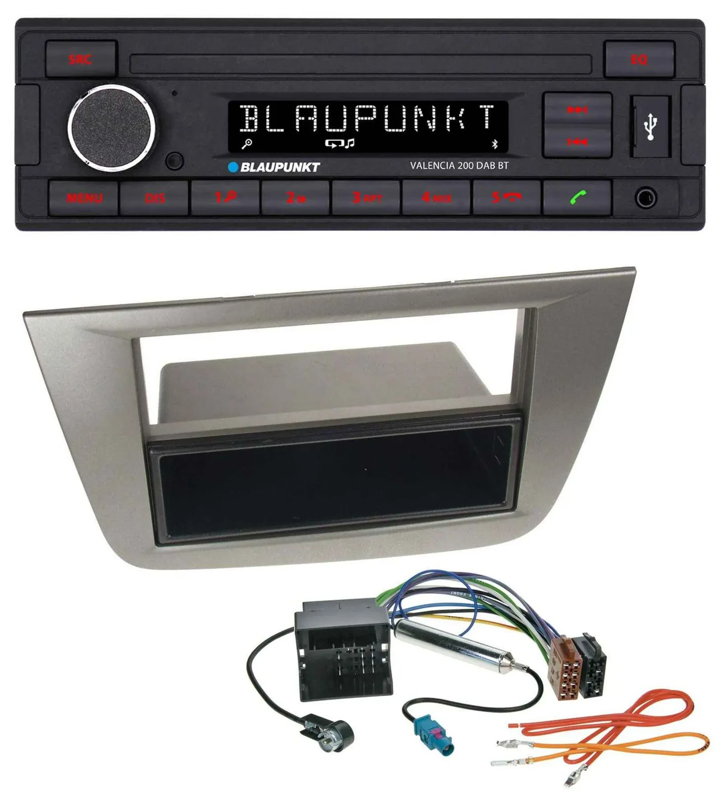 Blaupunkt DAB MP3 Bluetooth USB Autoradio für Seat Altea Toledo ab 05 Anthrazit-