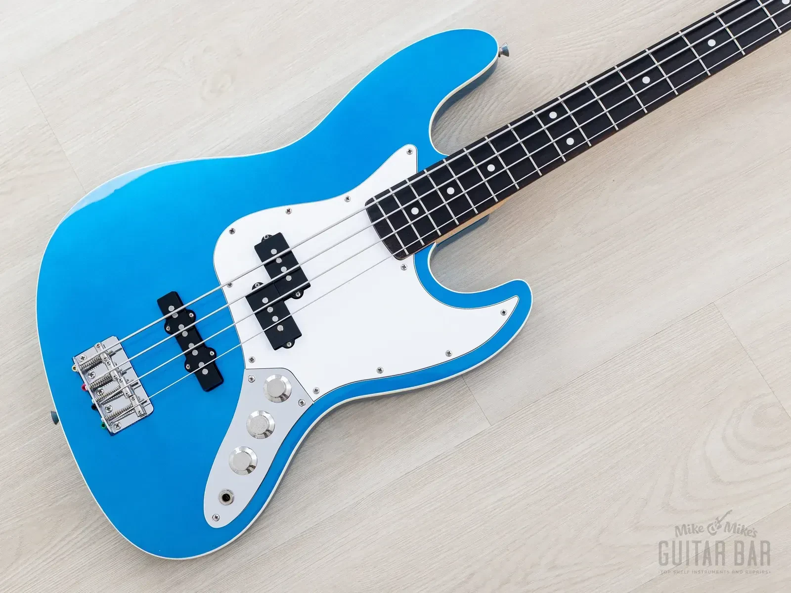 2013 Fender Aerodyne Jazz Bass PJ FSR Lake Placid Blue w/ Case, Japan MIJ