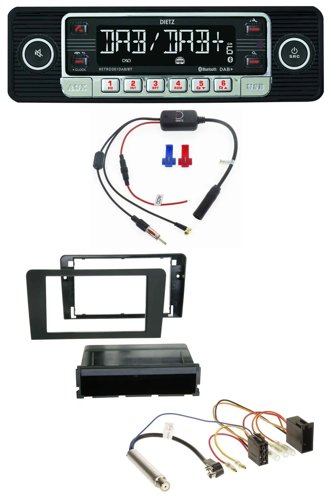 Dietz MP3 DAB Bluetooth USB Autoradio für Audi A3 (8P 03-06) Symphony ISO