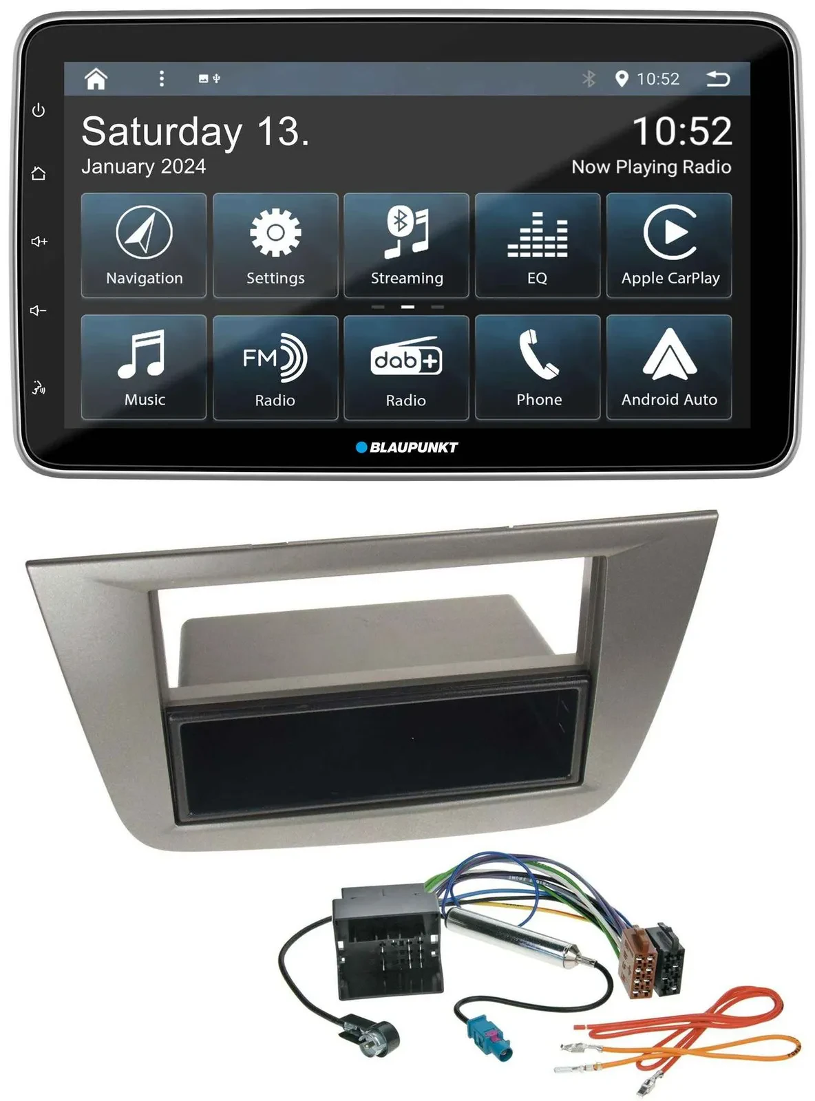 Автомагнитола Blaupunkt USB/DAB/SD/MP3, Bluetooth, для Seat Altea/Toledo (с 2005), цвет антрацит