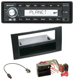 Continental MP3 AUX USB DAB 1DIN Autoradio für Ford Focus Fiesta 04-08 schwarz