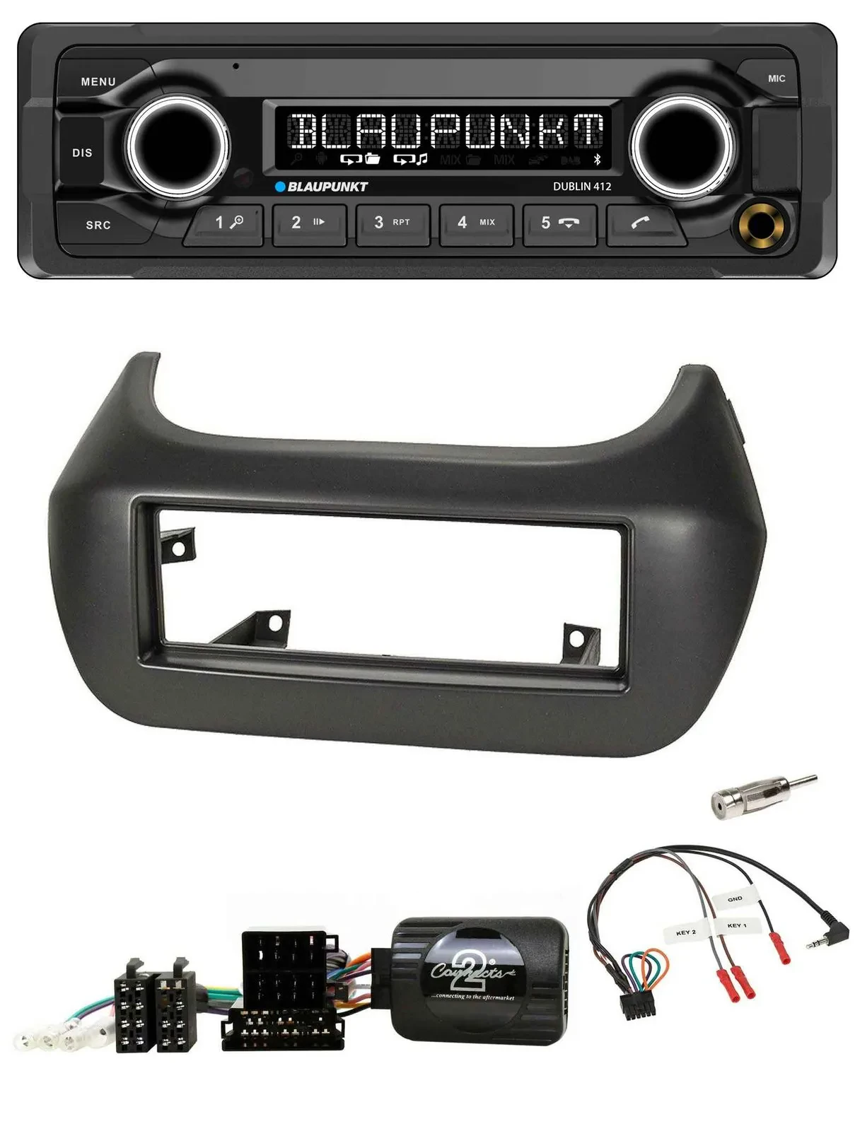 Blaupunkt MP3 Bluetooth USB Lenkrad Autoradio für Fiat Fiorino Citroen Nemo Peug