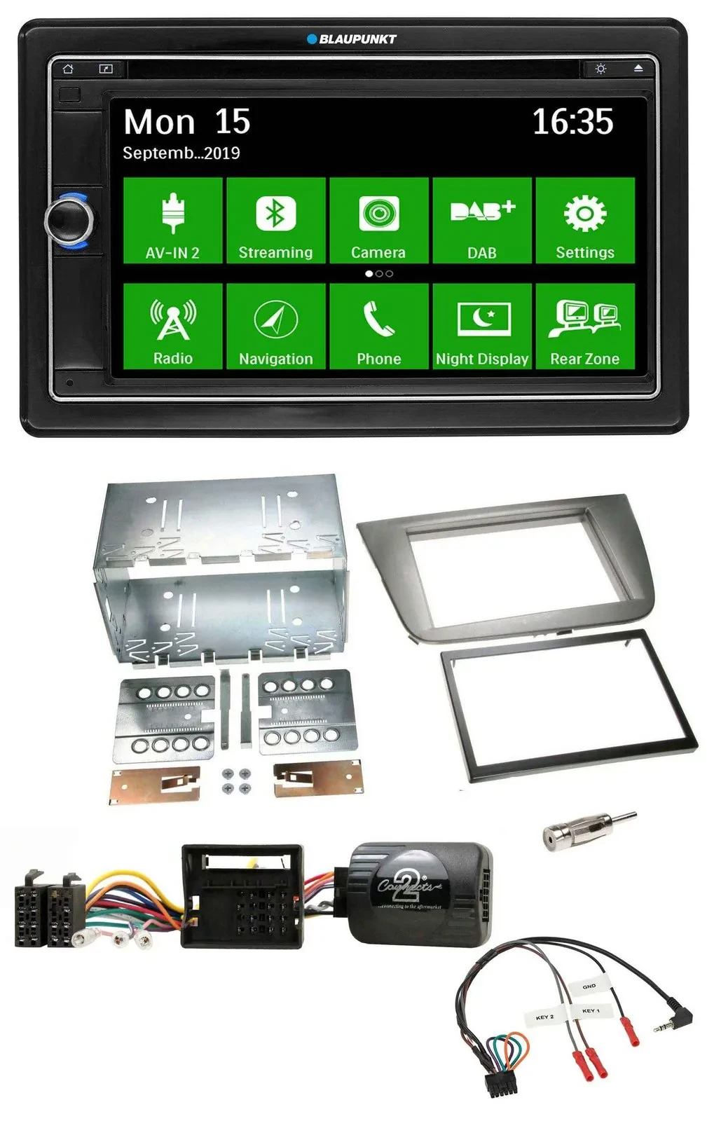 Blaupunkt Bluetooth 2DIN Lenkrad DAB USB TMC Navigation für Seat Altea Altea XL