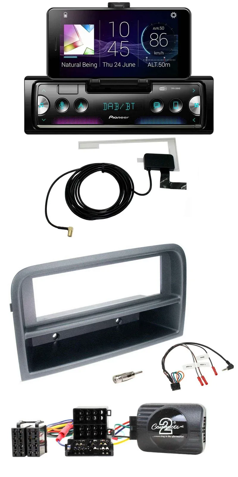 Автомагнитола Pioneer DAB Bluetooth USB для Fiat Croma 2005–2010 с поддержкой кнопок на руле