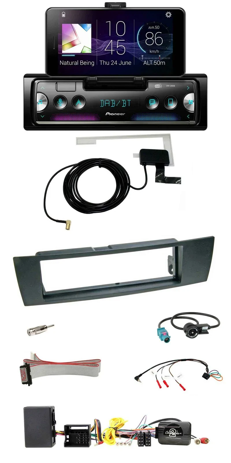 Автомагнитола Pioneer DAB, Bluetooth, USB для BMW 1 Series E87 (2004–2013), поддержка кнопок на руле