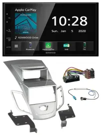 Kenwood Bluetooth MP3 DAB USB 2DIN Autoradio für Ford Fiesta 2010-17 Display sil