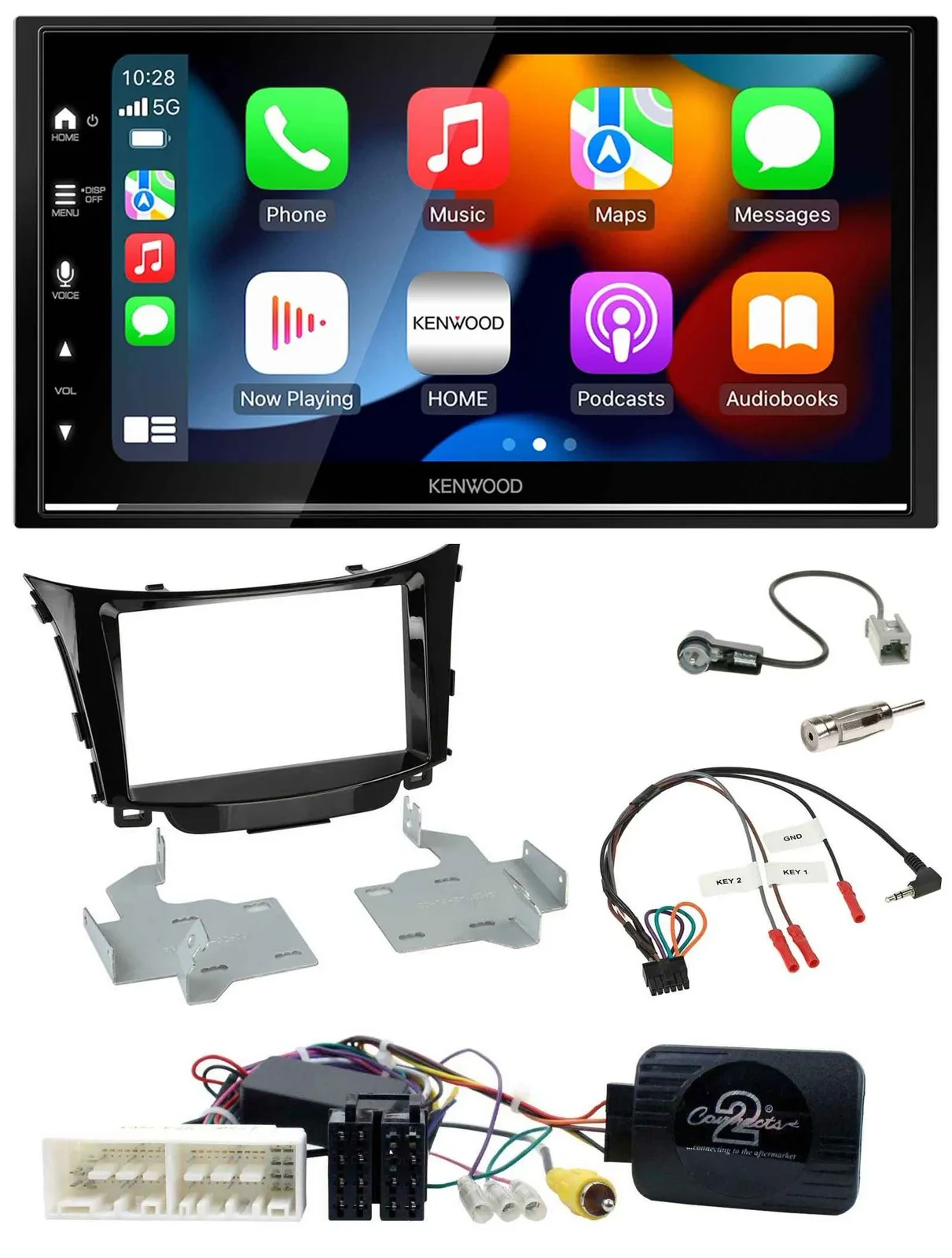 Kenwood DAB USB Bluetooth 2DIN Lenkrad Autoradio für Hyundai I30 ab 2017