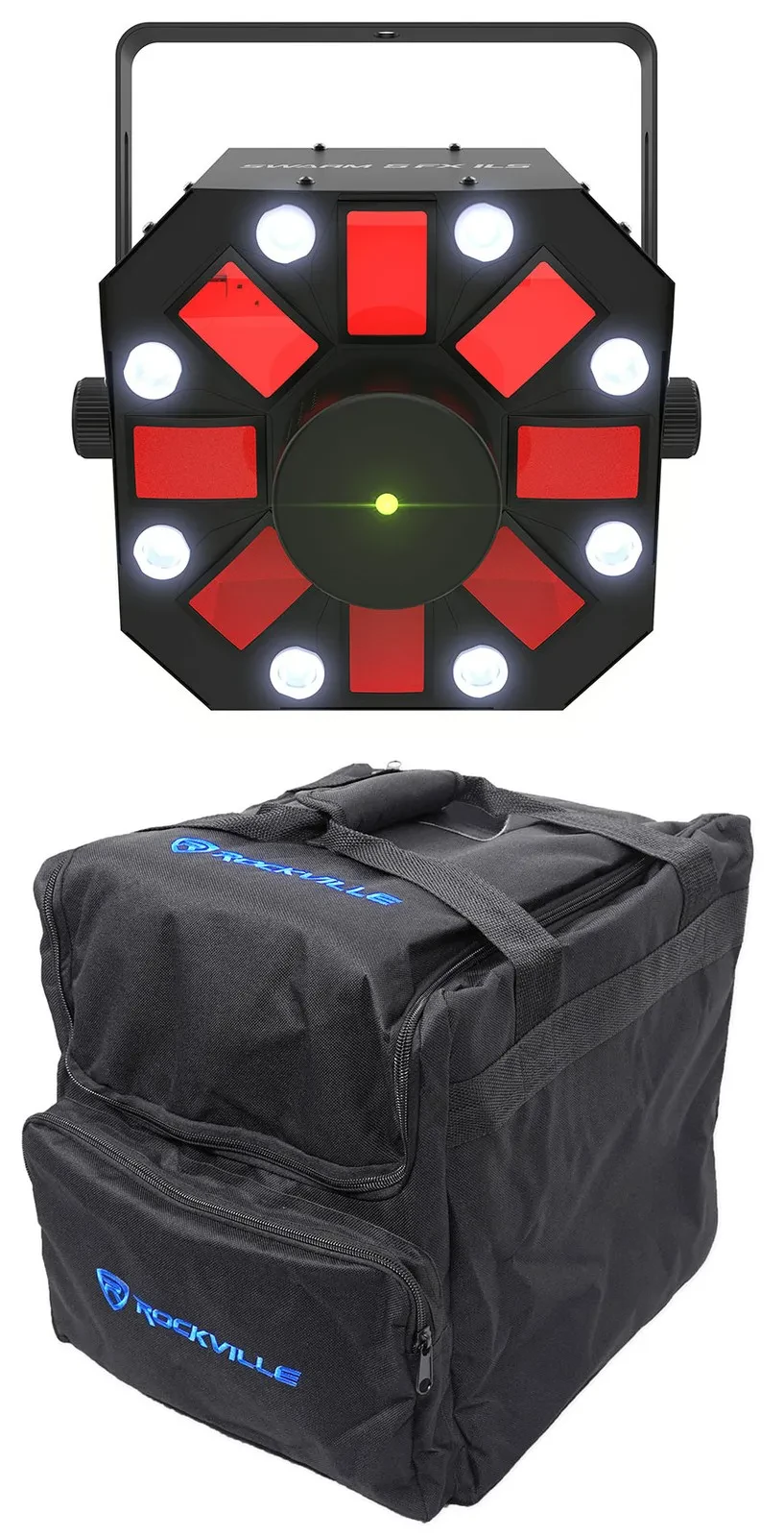 Chauvet DJ Swarm 5 FX ILS RGBAW LED DMX Rotating Derby/Laser/Strobe Light + Bag