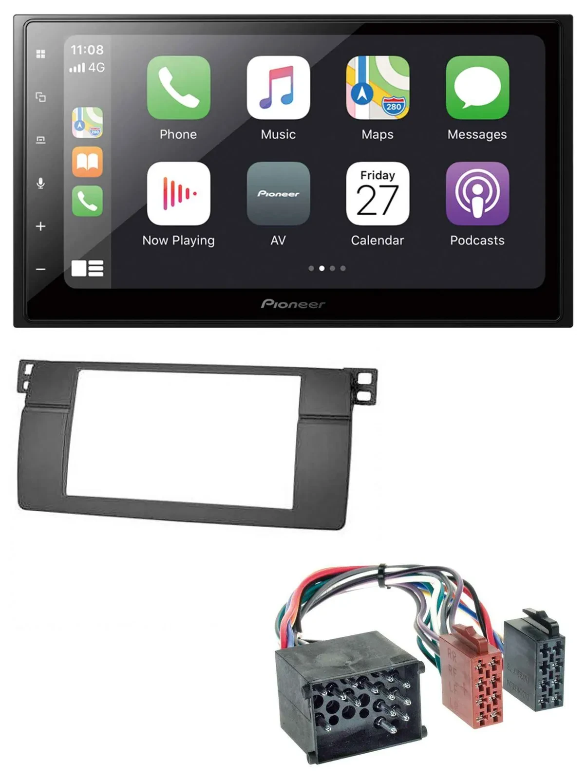 Pioneer MP3 Bluetooth DAB 2DIN USB Autoradio für BMW 3er E46 mit großem Navi Run